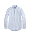POLO RALPH LAUREN Camicia di Cotone a Righe Bianche e Azzurre