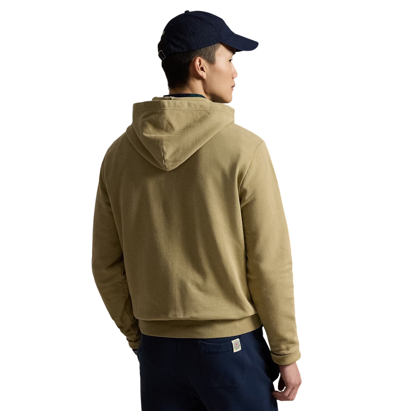 Felpa Uomo con cappuccio in cotone loopback Beige modello retro