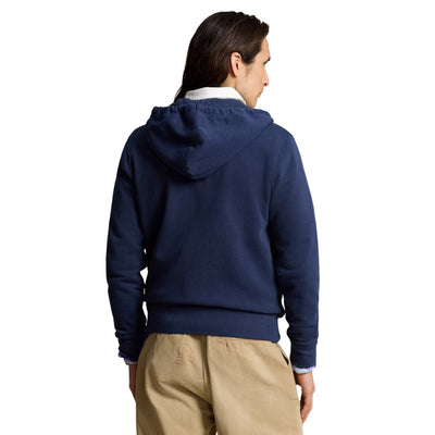 Felpa Uomo con cappuccio in cotone navy modello retro
