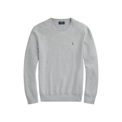 Maglia Uomo girocollo in piqué di cotone Grigio