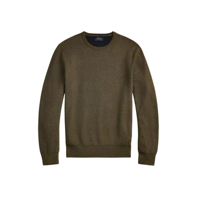 Maglia Uomo girocollo in piqué di cotone Verde militare