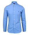 Camicia Uomo Celeste, con collo button-down 