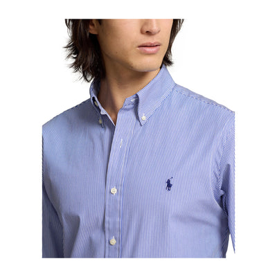 Camicia Uomo elasticizzata con pony ricamato a sinistra