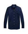 POLO RALPH LAUREN Camicia in Misto Cotone Blu con Logo a Contrasto