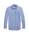 POLO RALPH LAUREN Camicia a Righe Blu in Cotone con Logo Ricamato