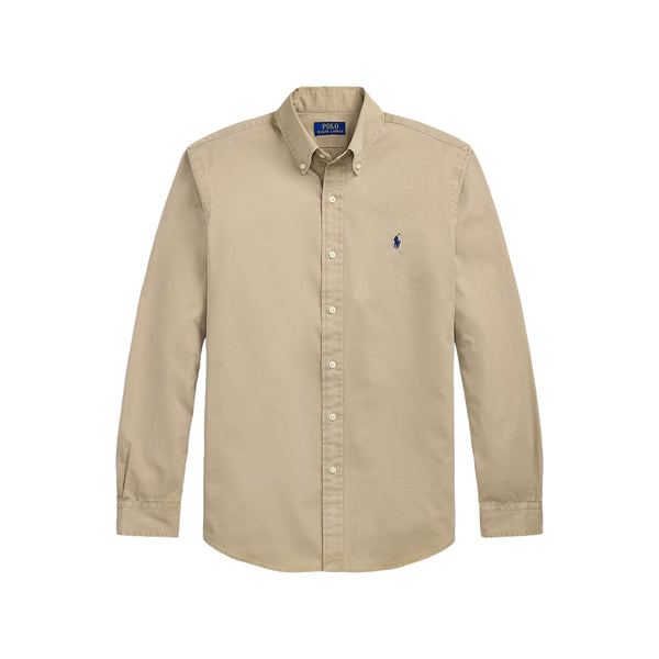 Camicia Uomo in twill Custom-Fit Beige