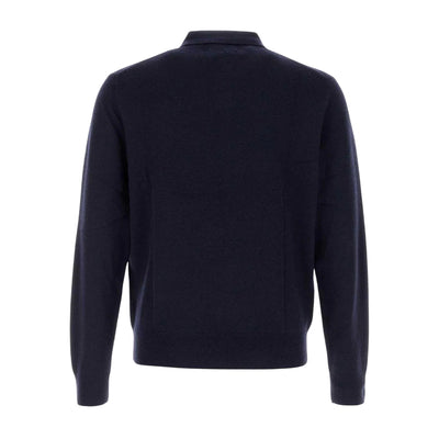 Maglia Uomo in lana con colletto polo Navy retro