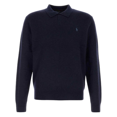 Maglia Uomo in lana con colletto polo Navy
