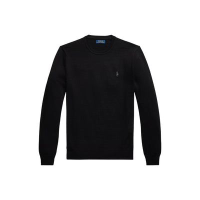Maglia Uomo girocollo in lana Slim-Fit Nero