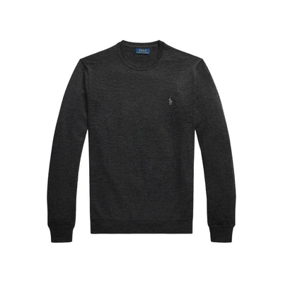 Maglia Uomo girocollo in lana Slim-Fit Grigio scuro