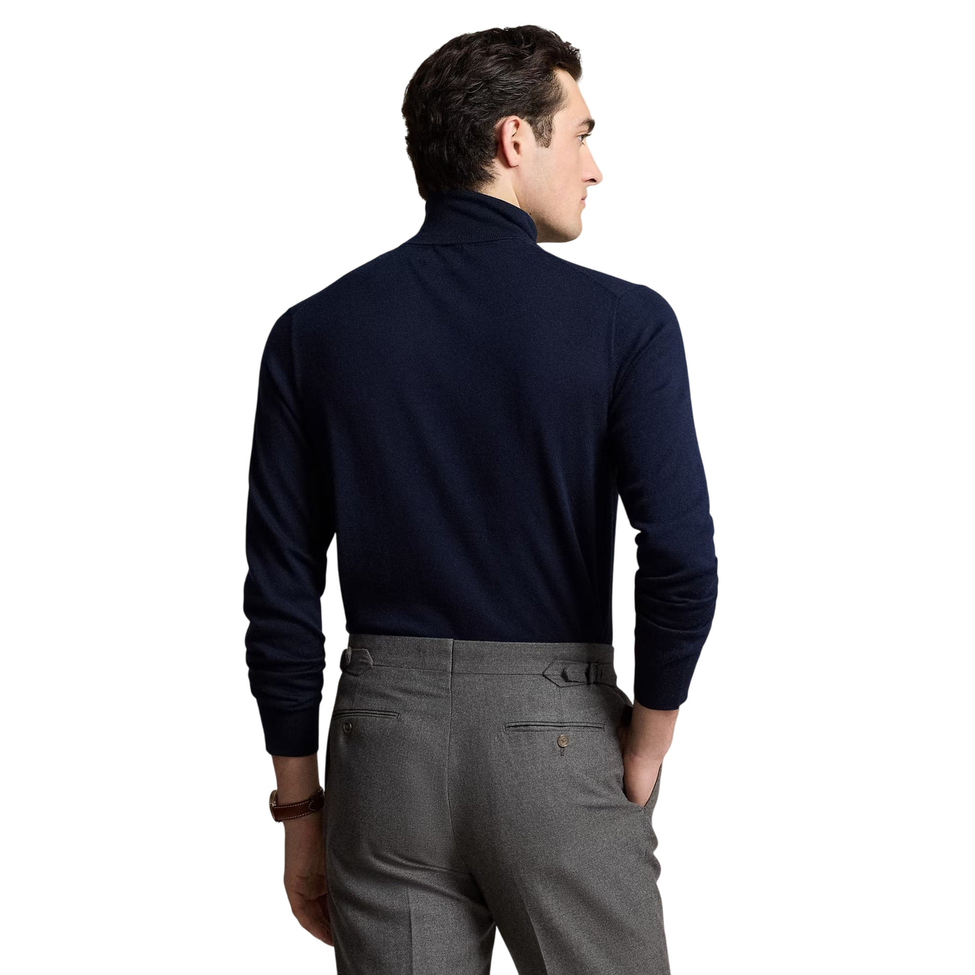 Maglia dolcevita Uomo in lana Navy modello retro