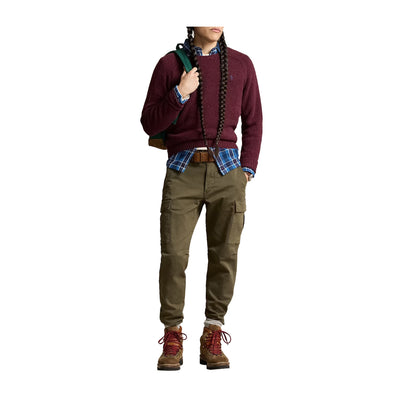 Men's Bordeaux sweater with mottled yarn