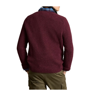 Men's Bordeaux sweater with mottled yarn