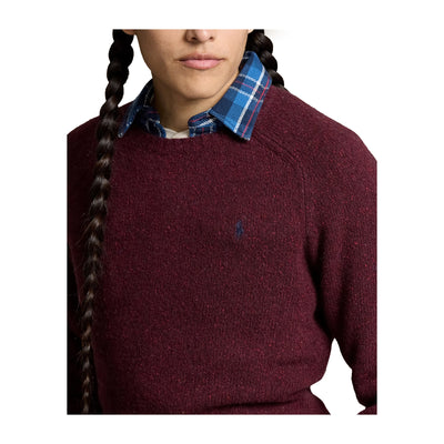 Men's Bordeaux sweater with mottled yarn