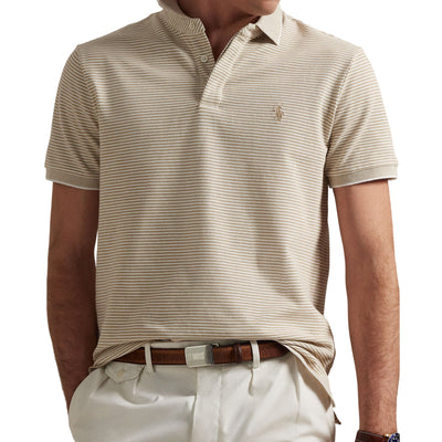 Polo Uomo a righe beige modello frontale