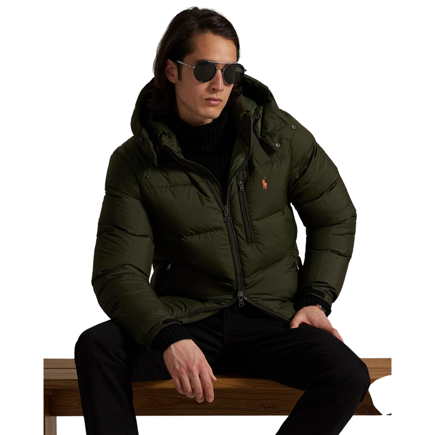 Piumino Uomo Gorham Verde, con cappuccio rimovibile