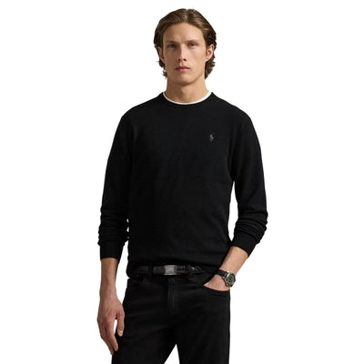 Maglia Uomo Girocollo in lana Nero modello frontale