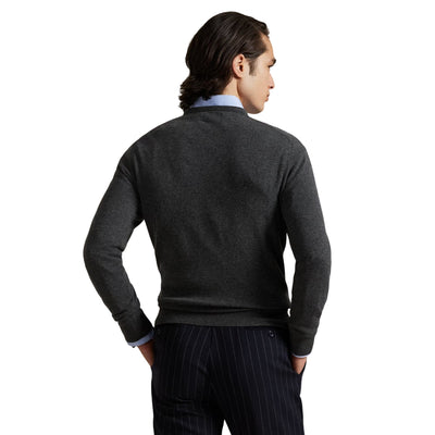 Maglia Uomo Girocollo in lana Grigio scuro modello retro