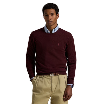Maglia Uomo Girocollo in lana Bordeaux modello frontale