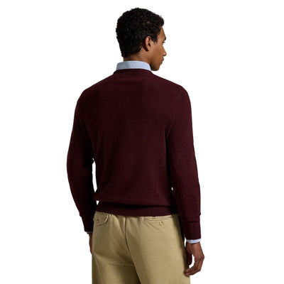 Maglia Uomo Girocollo in lana Bordeaux modello retro
