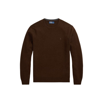 Maglia Uomo Girocollo in lana Marrone scuro