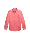 POLO RALPH LAUREN Camicia di Cotone Salmone con Logo a Contrasto