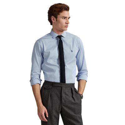 Camicia Uomo in popeline a righe Custom-Fit modello frontale