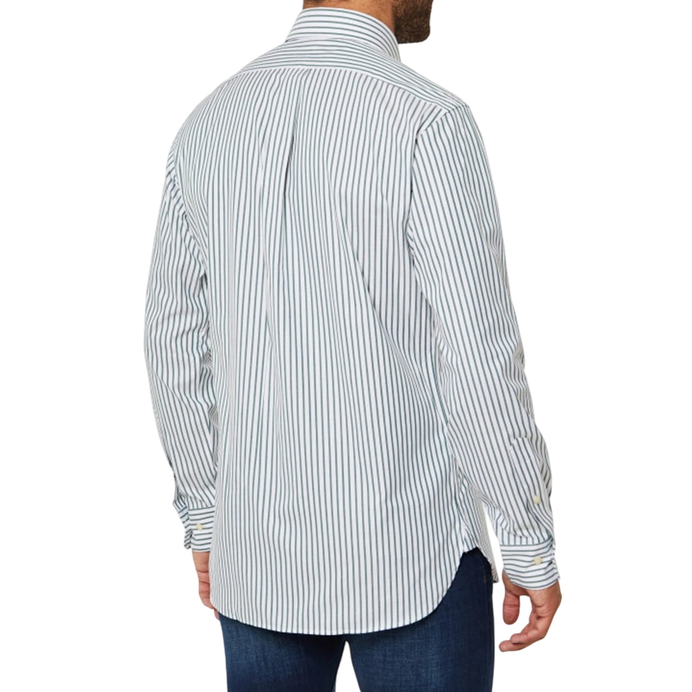 Camicia Uomo a righe con pony ricamato modello retro