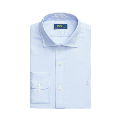 Camicia Uom effetto texture Custom-Fit Azzurro
