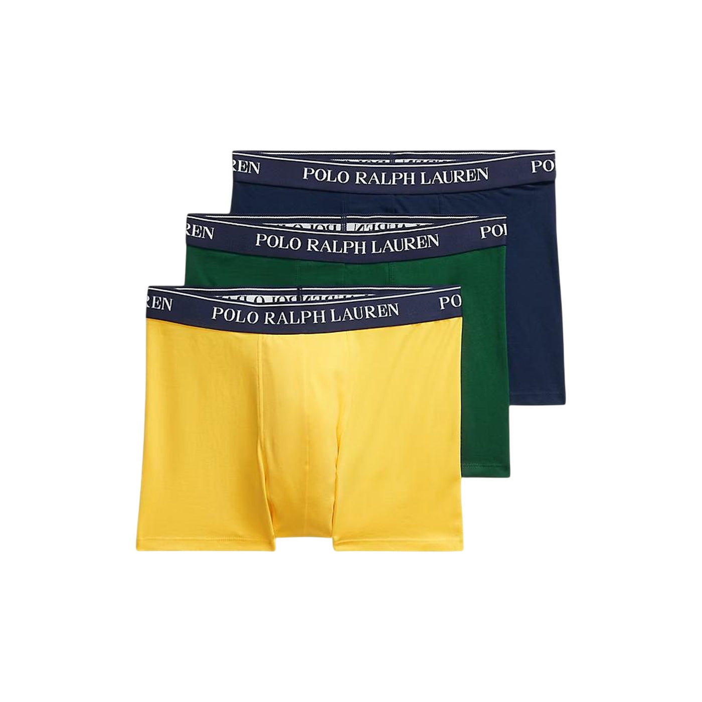 Set 3 boxer Uomo in cotone giallo/verde/navy