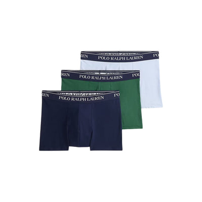 Set 3 boxer Uomo in cotone bianco/verde/navy