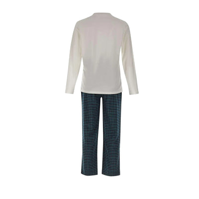 Pigiama Uomo lungo, con pantalone Blu e t-shirt lunga Bianca