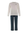 Pigiama Uomo lungo, con pantalone Blu e t-shirt lunga Bianca