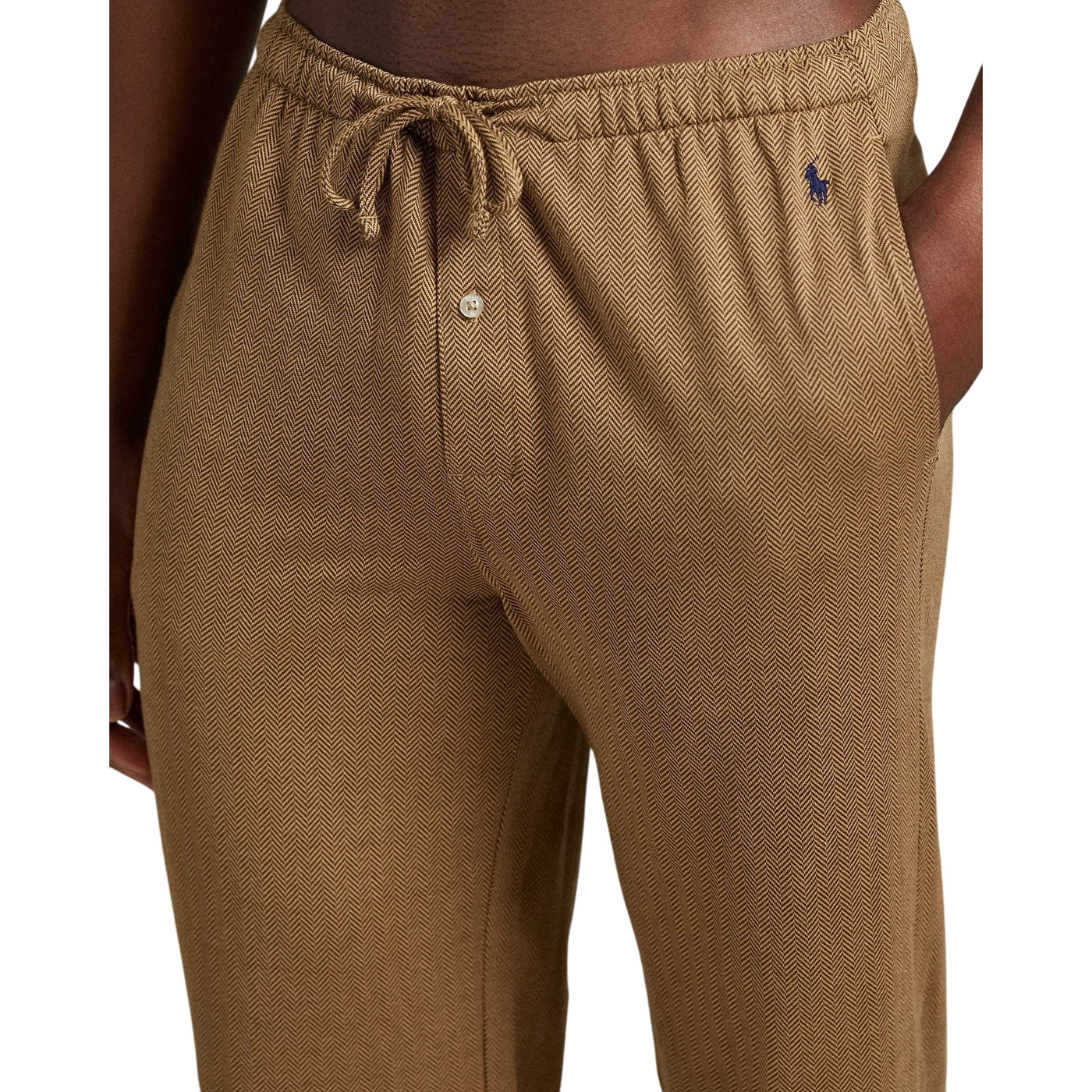 Pigiama Uomo in maglia jacquard Marrone dettaglio pantalone