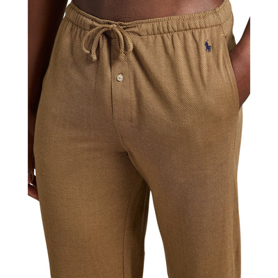 Pigiama Uomo in maglia jacquard Marrone dettaglio pantalone