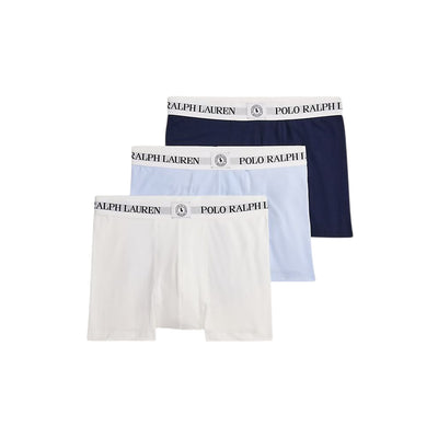 Set 3 boxer Uomo classici stretch bianco/celeste/navy
