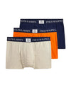 Set 3 boxer Uomo classici stretch blu/arancione/beige