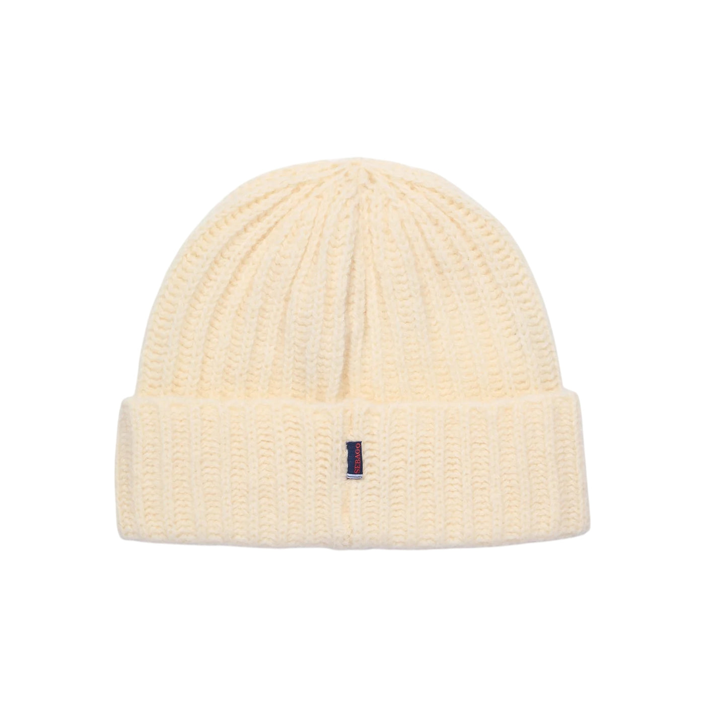 Cappello Uomo, in maglia lavorata a coste Panna, con risvolto