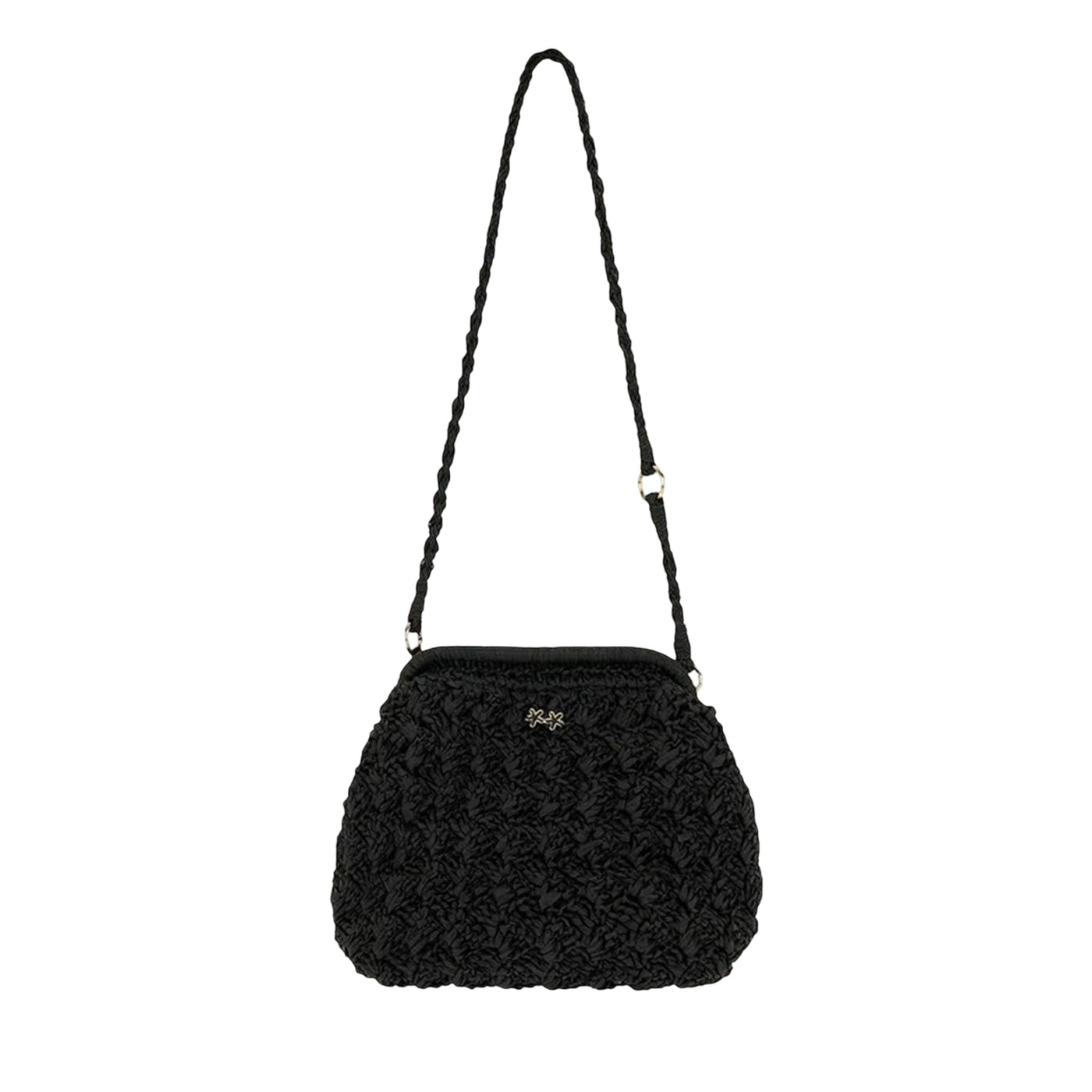 Borsa a tracolla da Donna effetto paglia nero