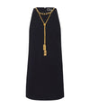 Abito Donna Nero mini con collana decorativa