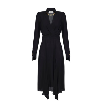 Acquista subito l'Abito Donna con scollo a V incrociato, gonna svasata a spicchi e collana amovibile a elementi tubolari, firmato Elisabetta Franchi su Old England: vieni a scoprire tutta la collezione sul nostro sito