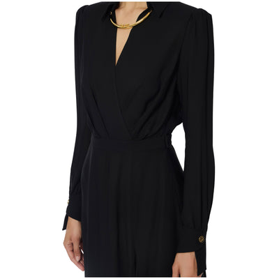 Acquista subito l'Abito Donna con scollo a V incrociato, gonna svasata a spicchi e collana amovibile a elementi tubolari, firmato Elisabetta Franchi su Old England: vieni a scoprire tutta la collezione sul nostro sito