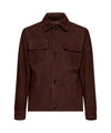 Giubbotto a camicia Uomo in camoscio marrone