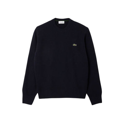 Maglione Uomo a girocollo in lana cardata Navy