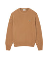 Maglione Uomo a girocollo in lana cardata Marrone