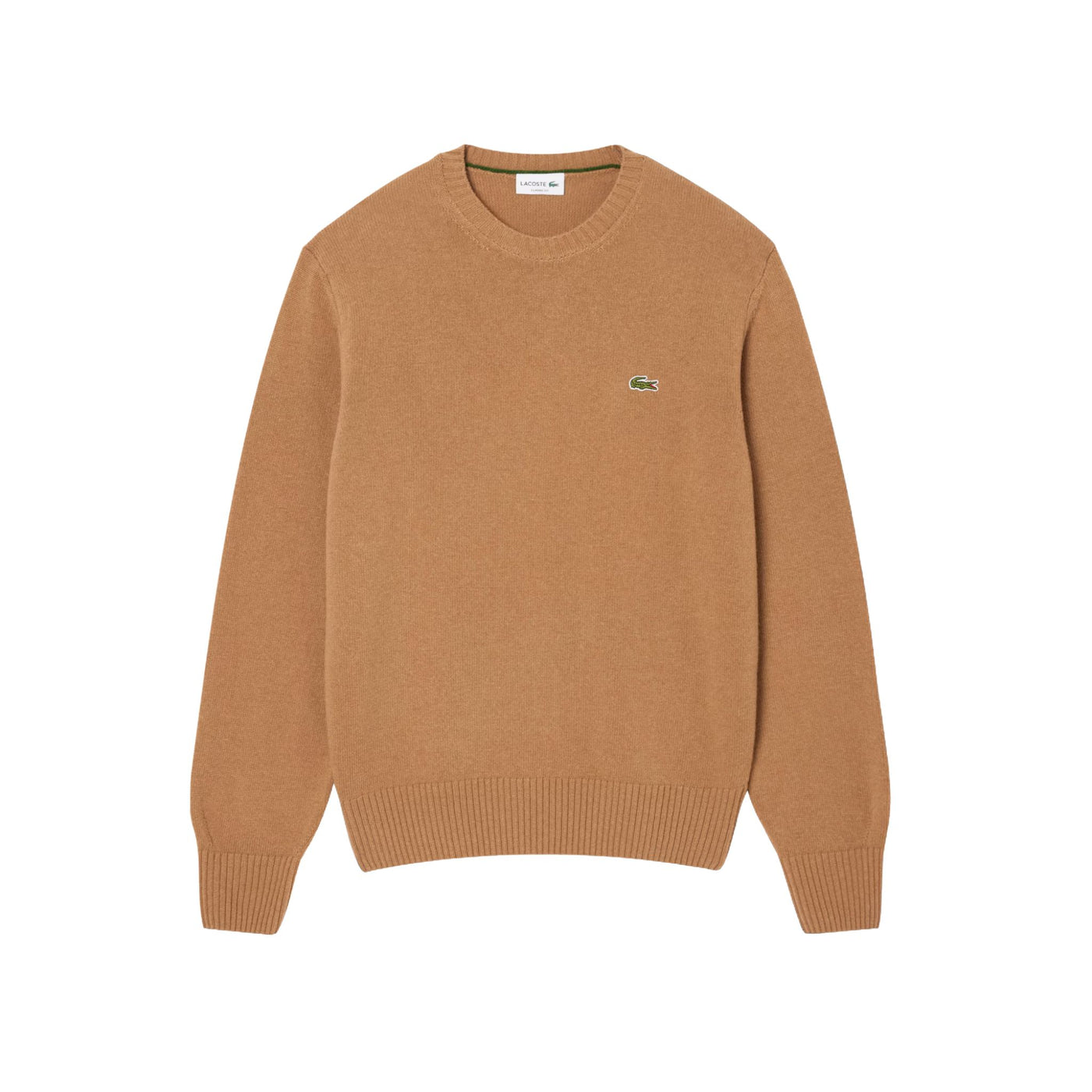 Maglione Uomo a girocollo in lana cardata Marrone