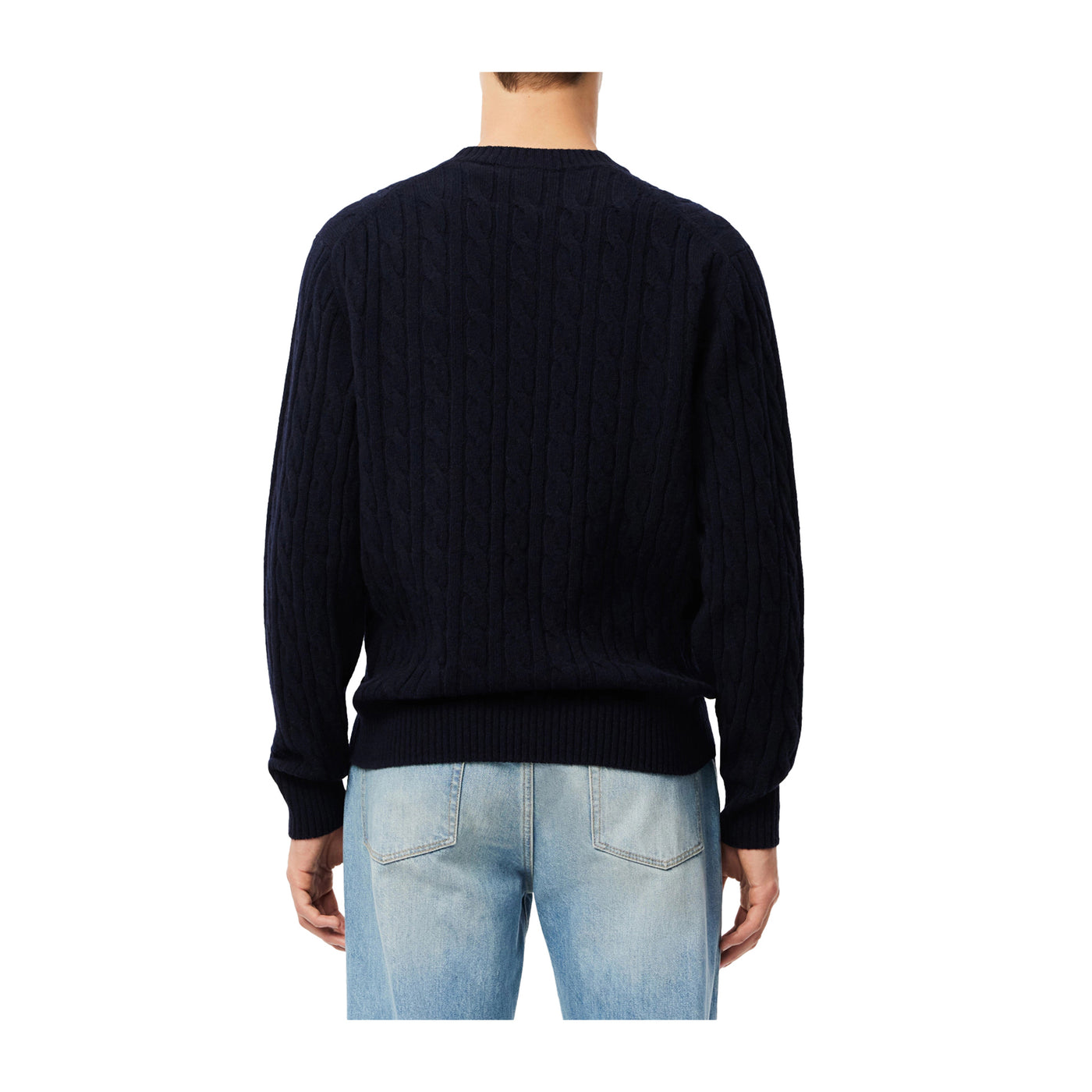 Retro Maglione girocollo a trecce Navy