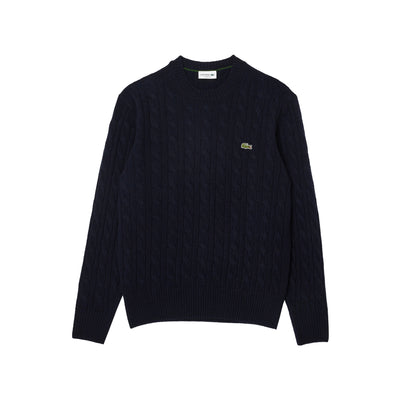 Maglione girocollo a trecce Navy