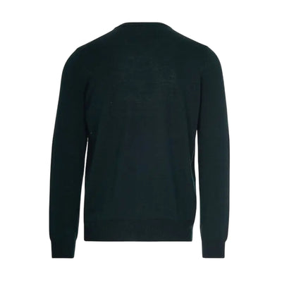Pullover girocollo Uomo in cotone Verde scuro retro