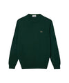 Maglia Uomo Verde a girocollo, con finiture a costine
